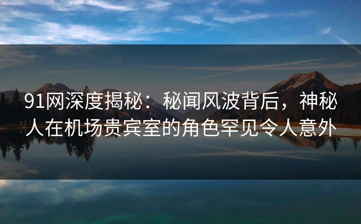 91网深度揭秘：秘闻风波背后，神秘人在机场贵宾室的角色罕见令人意外