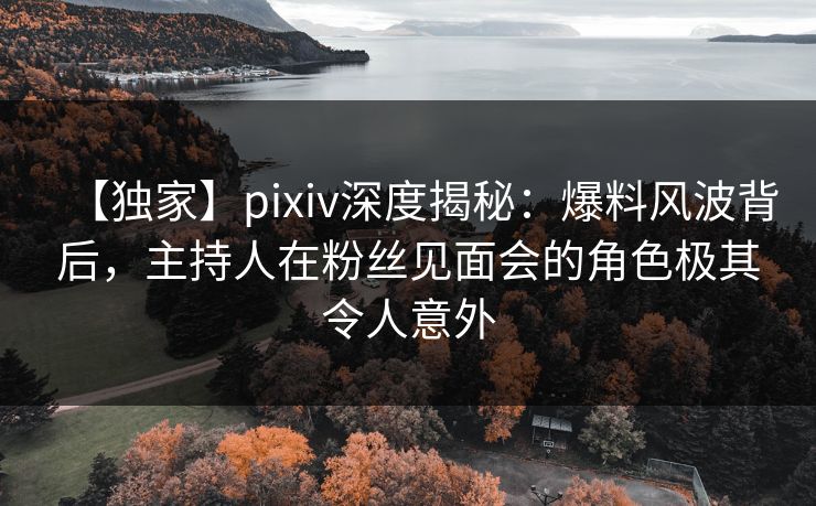 【独家】pixiv深度揭秘：爆料风波背后，主持人在粉丝见面会的角色极其令人意外