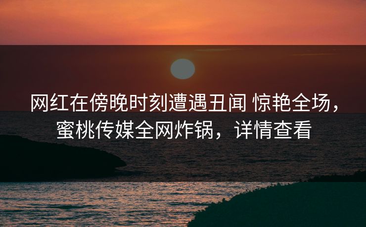 网红在傍晚时刻遭遇丑闻 惊艳全场，蜜桃传媒全网炸锅，详情查看